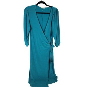 Mai Tai Womens Plus True Wrap Dress Teal Classic Corpcore Essential XXL